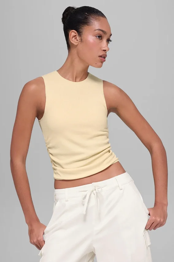 Camiseta de tirantes acanalada En Pointe - Amarillo luz de vela