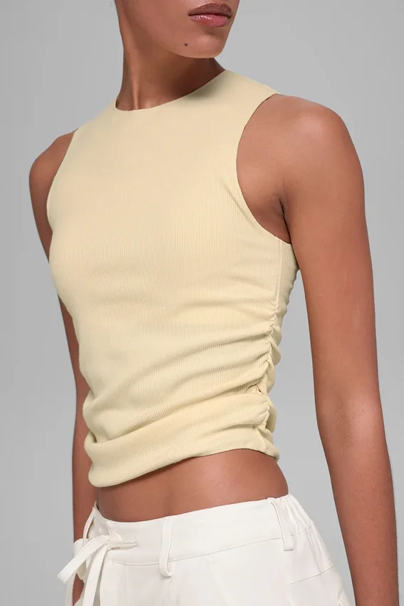 Camiseta de tirantes acanalada En Pointe - Amarillo luz de vela