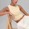 Camiseta de tirantes acanalada En Pointe - Amarillo luz de vela