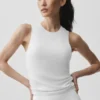Camiseta de tirantes acanalada «En Pointe» - Blanco