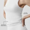 Camiseta de tirantes acanalada «En Pointe» - Blanco