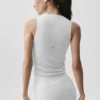 Camiseta de tirantes acanalada «En Pointe» - Blanco