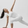 Camiseta de tirantes acanalada «En Pointe» - Blanco