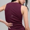 Camiseta de tirantes acanalada En Pointe - Burdeos