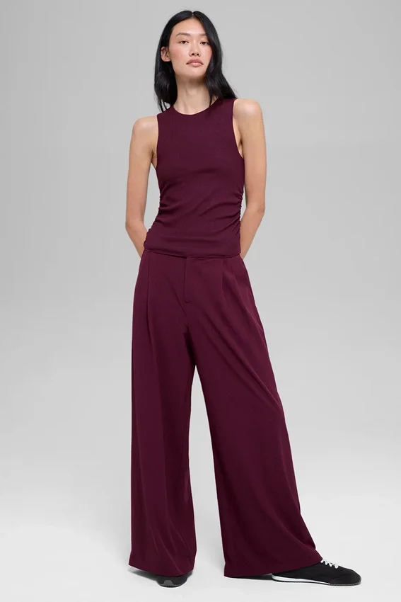 Camiseta de tirantes acanalada En Pointe - Burdeos