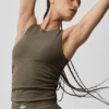 Camiseta de tirantes acanalada En Pointe - Olivo