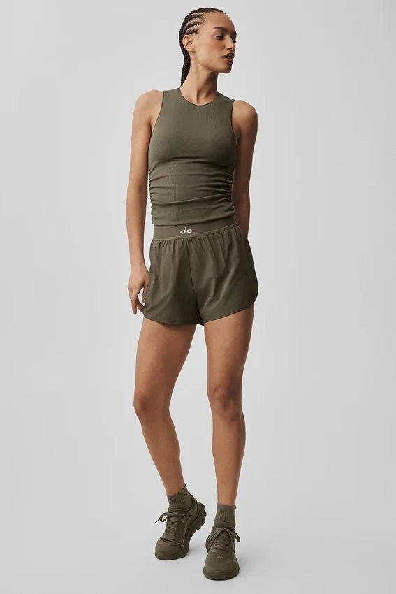 Camiseta de tirantes acanalada En Pointe - Olivo
