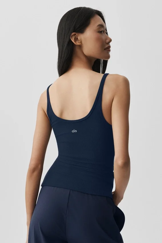 Camiseta de tirantes Adore acanalada - Azul marino