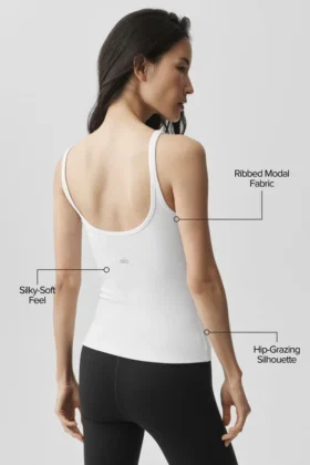 Camiseta de tirantes Adore acanalada – Blanco