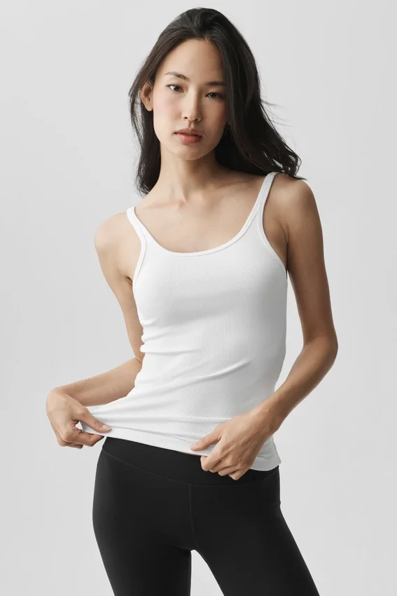 Camiseta de tirantes Adore acanalada - Blanco