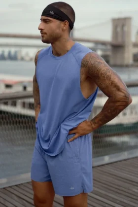 Camiseta de tirantes Alo Vapor Muscle - Azul Provenza