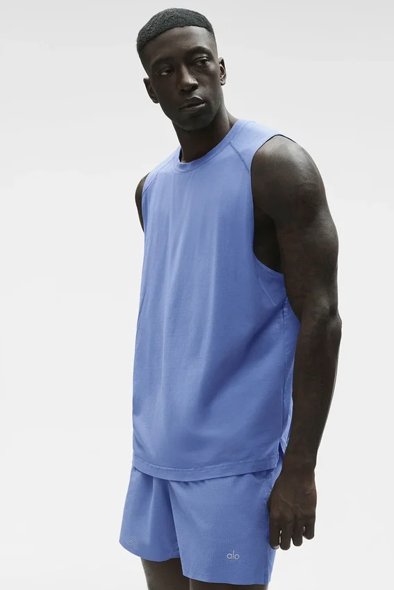Camiseta de tirantes Alo Vapor Muscle - Azul Provenza