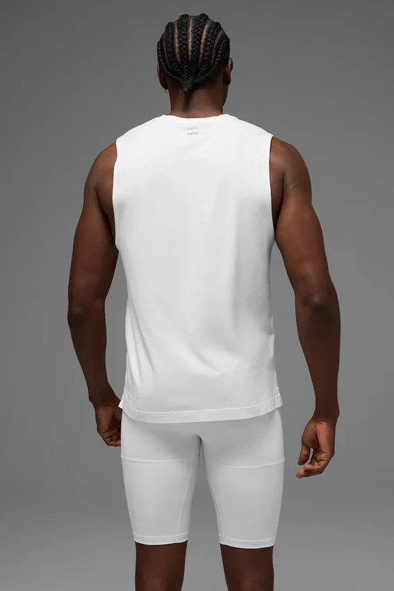 Camiseta de tirantes Alo Vapor Muscle - Blanco