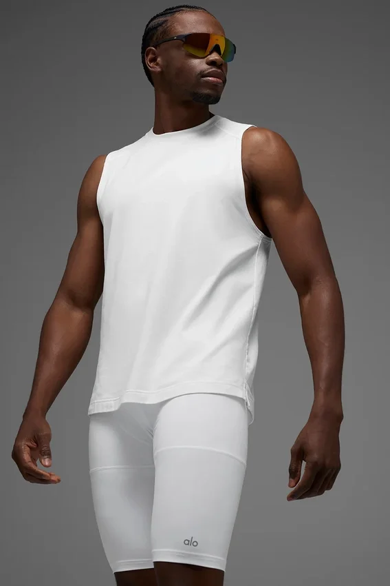 Camiseta de tirantes Alo Vapor Muscle - Blanco