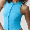 Camiseta de tirantes Alosoft Level Up con cremallera completa - Azul celeste