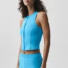 Camiseta de tirantes Alosoft Level Up con cremallera completa - Azul celeste