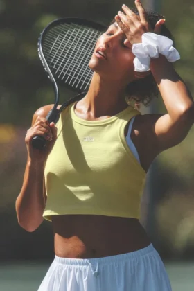 Camiseta de tirantes Aspire - Amarillo sol/Blanco