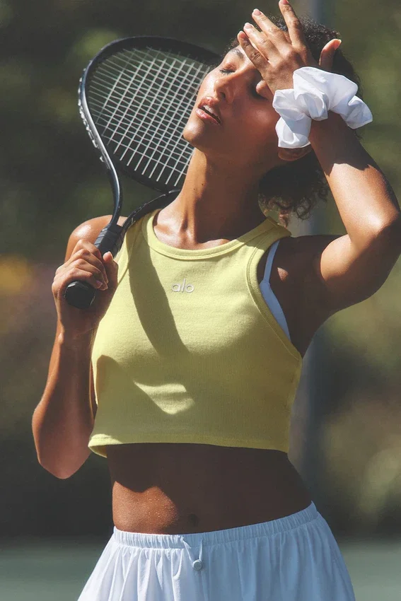 Camiseta de tirantes Aspire - Amarillo sol/Blanco