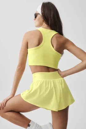 Camiseta de tirantes Aspire – Amarillo sol/Blanco