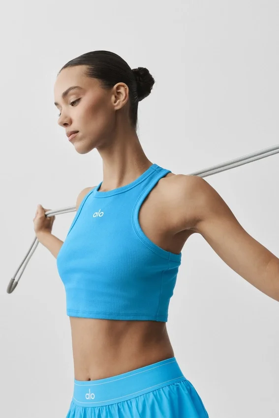 Camiseta de tirantes Aspire - Azul celeste/Blanco