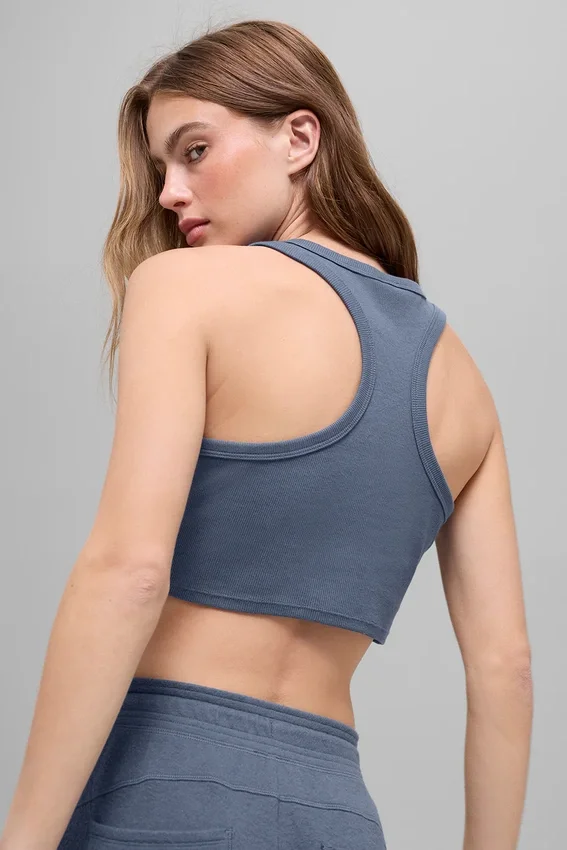 Camiseta de tirantes Aspire - Azul piedra/Blanco