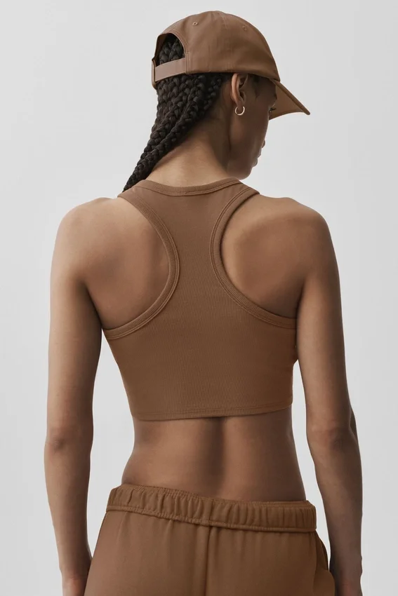 Camiseta de tirantes Aspire - Marrón bronceado/Blanco