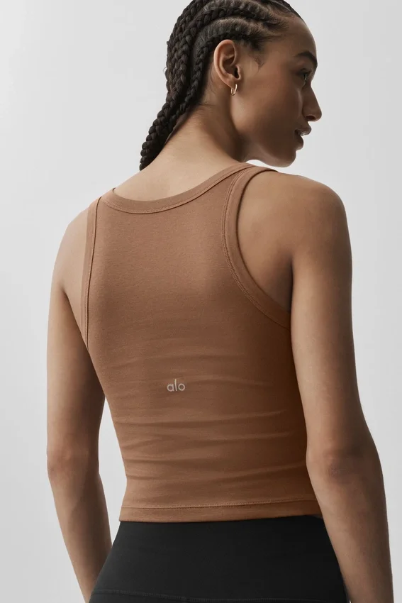 Camiseta de tirantes atemporal - Marrón bronceado