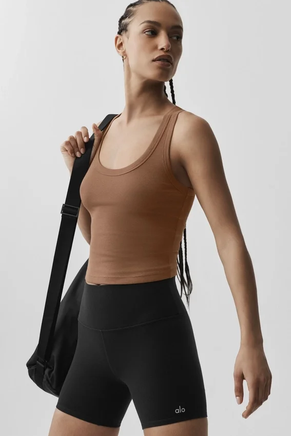 Camiseta de tirantes atemporal - Marrón bronceado
