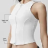 Camiseta de tirantes con cremallera completa Alosoft Level Up - Blanco