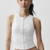 Camiseta de tirantes con cremallera completa Alosoft Level Up - Blanco