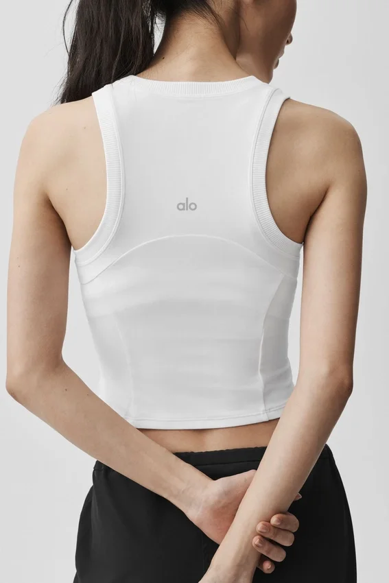 Camiseta de tirantes con cremallera completa Alosoft Level Up - Blanco