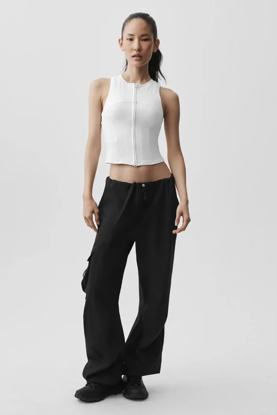Camiseta de tirantes con cremallera completa Alosoft Level Up - Blanco