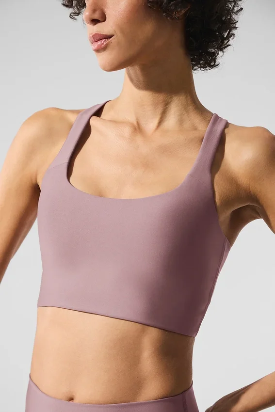 Camiseta de tirantes con sostén Airlift Sleek - Cuarzo ahumado