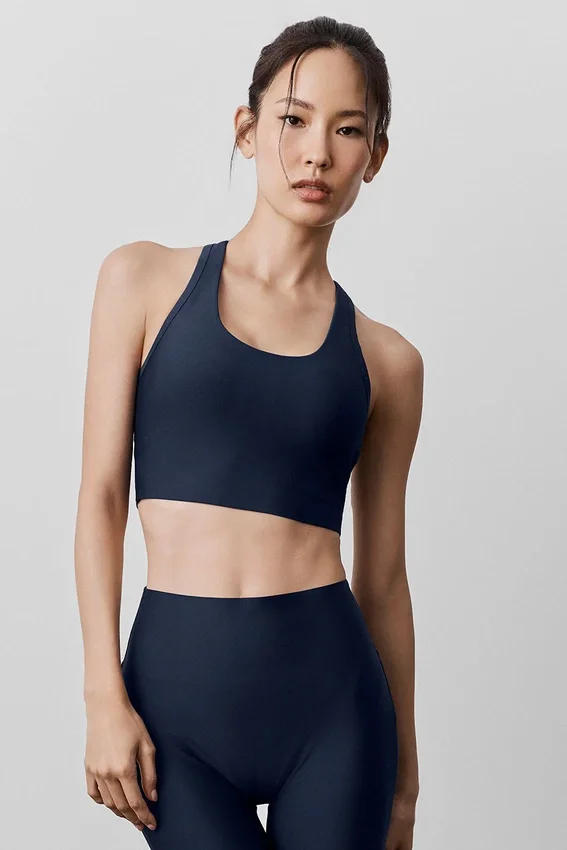 Camiseta de tirantes con sostén Airlift Super Sleek - Azul marino