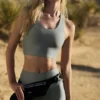 Camiseta de tirantes con sostén Airlift Super Sleek - Gris lunar