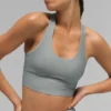 Camiseta de tirantes con sostén Airlift Super Sleek - Gris lunar