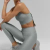 Camiseta de tirantes con sostén Airlift Super Sleek - Gris lunar