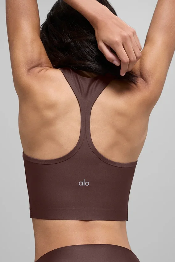 Camiseta de tirantes con sostén Airlift Super Sleek - Marrón piedra