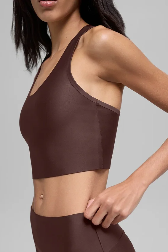 Camiseta de tirantes con sostén Airlift Super Sleek - Marrón piedra