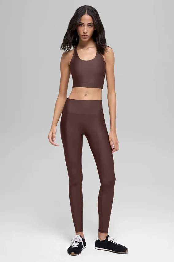 Camiseta de tirantes con sostén Airlift Super Sleek - Marrón piedra