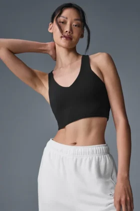 Camiseta de tirantes con sostén integrado Airbrush Real Bra - Negro