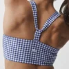Camiseta de tirantes con sostén integrado Airlift Gingham Sleek - Cuadros azul marino