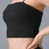 Camiseta de tirantes con sostén integrado «Doubles Only» - Negro