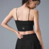 Camiseta de tirantes con sostén integrado «Doubles Only» - Negro