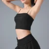 Camiseta de tirantes con sostén integrado «Doubles Only» - Negro