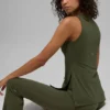 Camiseta de tirantes con sostén integral Alo Softsculpt Precision - Verde oliva