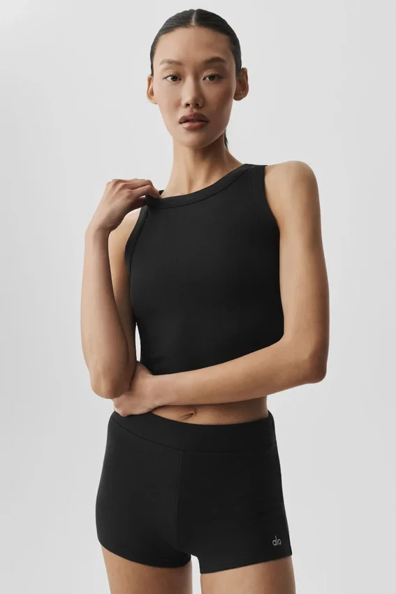 Camiseta de tirantes con sostén Sway - Negro