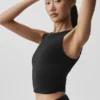 Camiseta de tirantes con sostén Sway - Negro