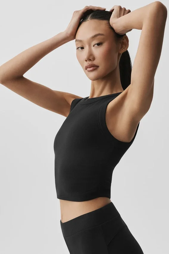 Camiseta de tirantes con sostén Sway - Negro