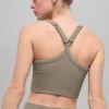 Camiseta de tirantes con sujetador acanalado sin costuras «Favorite» - Cacao claro